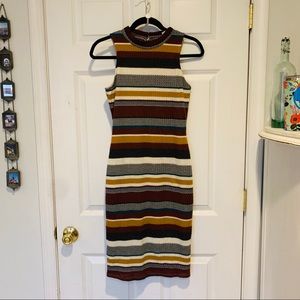 Francesca’s striped sweater body con dress